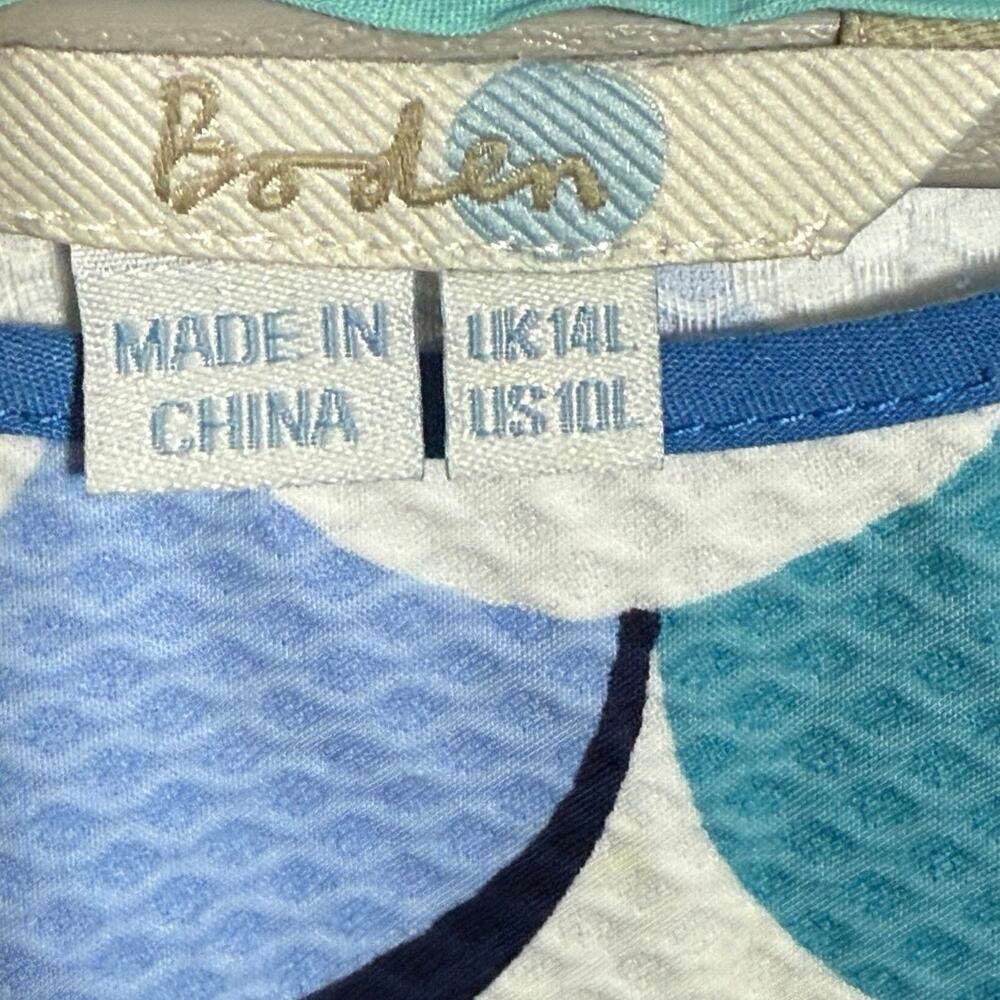 Boden Phyllis Scalloped Mermaid Cotton Sheath Shift Dress Size 10 L Long Tall - Picture 2 of 5